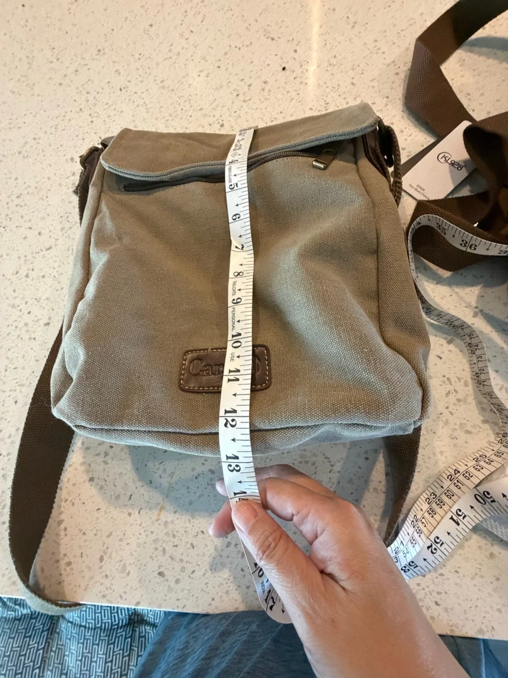 Casual Men's Messenger Bag in Olive Green Canvas